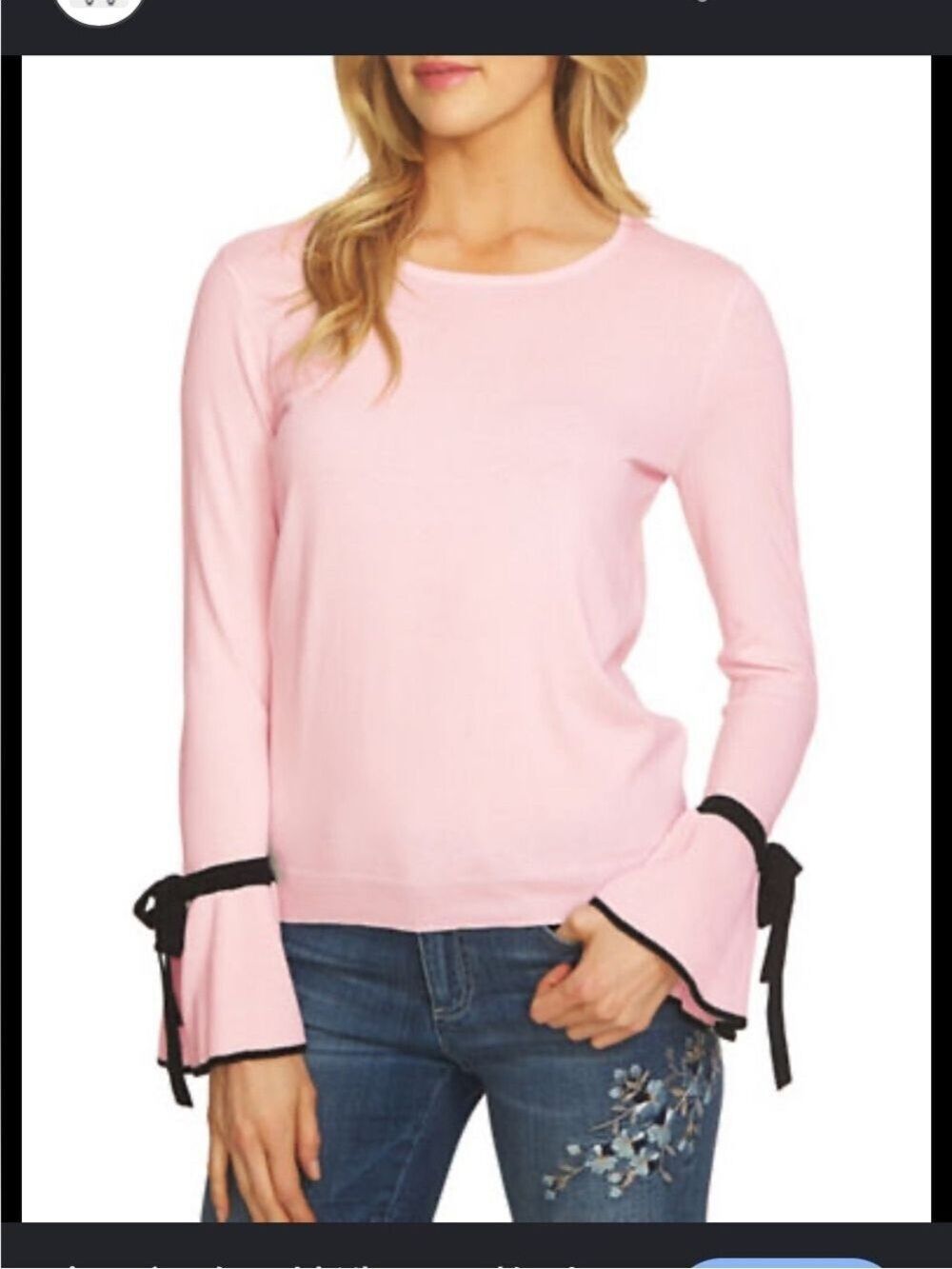C&C California Light Pink Long Sleeve Top